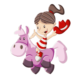 Mädchen reitet auf einem Pony
