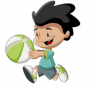 spielen Junge spielt mit Ball